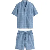 Next Pyjamas kort dueblå / hvid