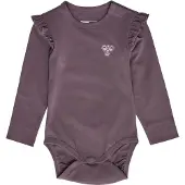 Hummel Body l/æ - HmlMini Frill - Black Plum - - 1 år (80) - Body L/Æ