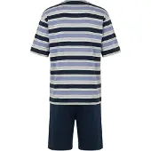 Hajo Pyjamas kort blå / blandingsfarvet