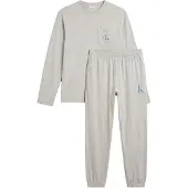 Calvin Klein Underwear Pyjamas lang royalblå / grå-meleret / hvid