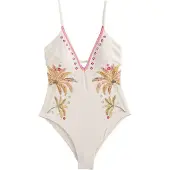 Next Badedragt honning / kiwi / hindbær / offwhite