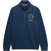 Superdry Superdrytil mænd. M2014584A Vintage Athletic Half-sweatshirt med halv lynlås, blå (M), Casual, Bomuld