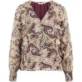 We fashion Bluse curry / grøn / bær / hvid