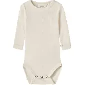 Lil´ Atelier Lil' Atelier Body l/æ - Uld - Rib - NbnNalu - Turtledove - - 68 - Body L/Æ