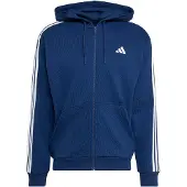 Adidas Essentials 3-Stripes French Terry Full-Zip hættetrøje, størrelse Small