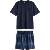 Next Pyjamas kort navy / mørkeblå / hvid