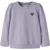 Name it Sweatshirt - NmfVima - Heirloom Lilac/Heart Embroidery - - 2 år (92) - Sweatshirt