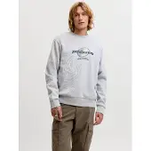 Jack & Jones Sweatshirt 'JCOCLUB BRANDING' grå / sort