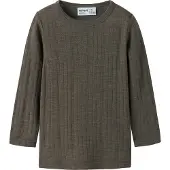 Name it Bluse - Uld - Rib - Noos - NmmWang - Morel - - 6 år (116) - Bluse
