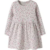 Name It Mini Kjole - Rib - NmfNicole - Peyote Melange m. Blomster - - 6 år (116) - Kjole