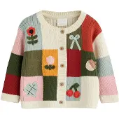 Next Cardigan lysebeige / oliven / mint / mørkerød
