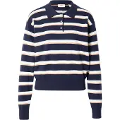 Levi's Pullover 'Super Soft LS Polo' navy / lyseblå / orange-meleret / hvid