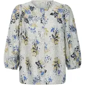 Fransa Bluse 'SERENA' blå / blandingsfarvet