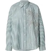 Essentiel Antwerp Bluse 'KASPER' grøn / sort / hvid