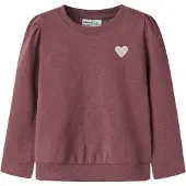 Name it Sweatshirt - NmfVima - Wild Ginger/Heart Embroidery - - 5 år (110) - Sweatshirt