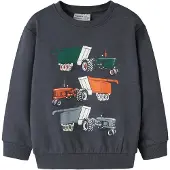 Name it Sweatshirt - NmmVimo - AOP - Ombre Blue/Tractors - - 4 år (104) - Sweatshirt