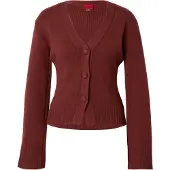HUGO Cardigan i uldblanding med logonitte
