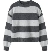 LMTD Pullover 'NLFBYNTHE' lysegrå / mørkegrå