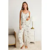 Trendyol Pyjamas chamois / marin / lyseblå / gammelrosa