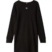 Calvin Klein Kjole - Rib - Sort - - 8 år (128) - Kjole
