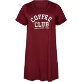 Zizzi Pyjamas 'MALLY' burgunder / hvid