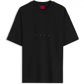 HUGO Oversize fit T-shirt i bomuld med blandede logodetaljer