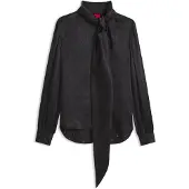HUGO Regular-fit skjorte i satin med burnout-print
