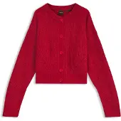 BOSS Relaxed-fit cardigan med hulstrikkede detaljer