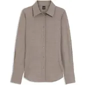 BOSS Skjorte i uld-hørflannel med slim-fit