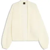 BOSS Relaxed-fit cardigan med åbenstrikket struktur
