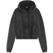 HUGO Relaxed-fit croppet hættetrøje med vasket boxlogo
