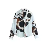 Next Bluse pastelblå / kastaniebrun / sort / offwhite