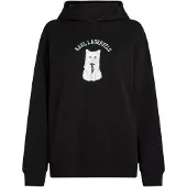 Karl Lagerfeld Sweatshirt 'Choupette-Skizzen' lyseblå / sort / hvid