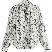 Next Bluse ecru / oliven / sort