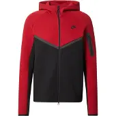 Nike Hættetrøje Tech Fleece FZ Windrunner - Rød/Sort, størrelse Large