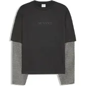 Bershka Bluser & t-shirts grå-meleret / sort