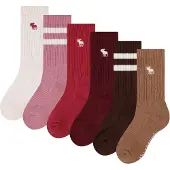 Abercrombie Kids Sokker creme / brun / karamel / mørkebrun / gammelrosa / rød