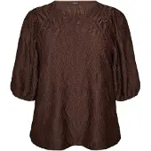 Zizzi Bluse 'ELOTUS' mørkebrun