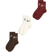 Karl Lagerfeld Sokker 'Signature' choko / bordeaux / sort / hvid