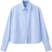 Mango Bluse 'SHINNY' lyseblå / sort / hvid