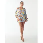 St MRLO Jumpsuit 'Maya' lyseblå / brun / gul