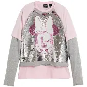 Desigual Bluser & t-shirts 'Minnie Mouse' grå-meleret / lyserød / sølv / hvid