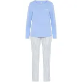 LASCANA Pyjamas blå / hvid