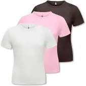 ONLY GIRLS Bluser & t-shirts 'KOGLUCKY' choko / lyserød / offwhite