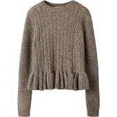 Name it Bluse - Strik - NkfLinda - Taupe Gray - - 7-8 år (122-128) - Bluse