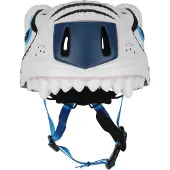 Crazy Safety Cykelhjelm m. Lys - Tiger - Hvid - - 49-55 cm - Cykelhjelm