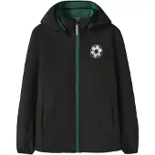 Name It Kids Softshelljakke m. Fleece - NkmMalta - Sort m. Fodbold - - 11 år (146) - Softshell