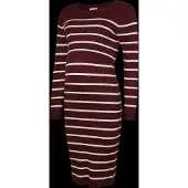 Mamalicious Strikkjole 'MLNew Siv June' creme / bordeaux