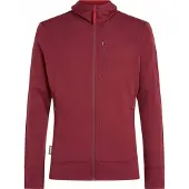 Icebreaker - Fleece - M Merino 260 Quantum LS Zip Hoodie Port Agate til UnisexUld - Størrelse L - Bordeaux