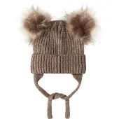 Name it Sæt - Hue/Luffer - Strik - NbnMora - Walnut - - 40-44 cm - Hue